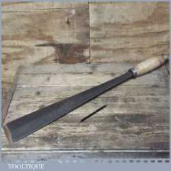 Magnificent Huge Vintage 3 ½” Wide Shipwrights Cast Steel Timber Framing Chisel