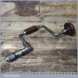 Vintage Carpenter’s Brace Rosewood Handles 10" Swing - Refurbished