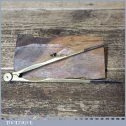 Vintage Pair 5 ½” Brass Steel Box Jointed Leg Dividers - Good Condition