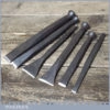 Old Vintage Set 6 Stone Mason’s Or Sculpture’s Chisels - Good Condition