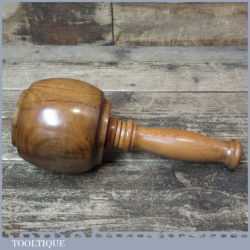 Handmade Wood Turned Old Lignum Mallet Yew Handle Boxwood Wedge