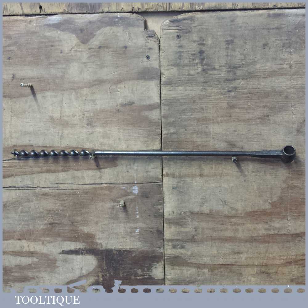Vintage W Marples Scotch Barrel Eyed 5/8” Timber Framing Auger Bit Tooltique