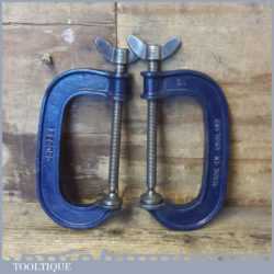 Vintage Pair Of Record Woodworking 5” Heavy Duty G Clamps