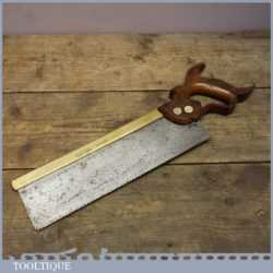 Vintage 19th Century 12” Brass Back Saw by Wingfield RowBotham & Co of Sheffield