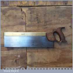 Antique G H Buck 1852-1898 14” Brass Back Tenon Saw 11” TPI - Sharpened Refurbished