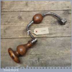 Antique Carpenters Metal Brace With Wooden Handles And Thumbscrew