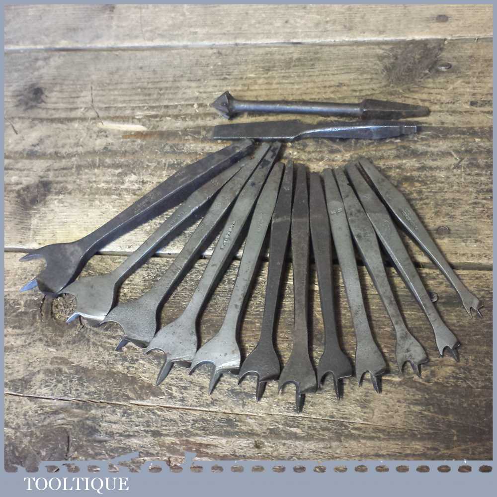 12 No: Vintage Cast Steel Centre bits Screwdriver Countersink Bits