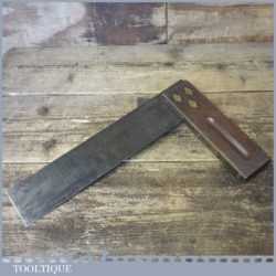 Vintage Carpenters 10 ½” Rosewood Brass Try Square - Good Condition