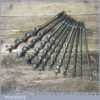 Vintage Set 11 No: Double Spur Screw Auger Bits Sizes 1/4” – 1” Sharpened