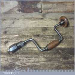 Vintage English Carpenter’s Brace Beech Handles 8” Swing - Fully Refurbished