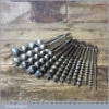 Vintage Set 14 No Double Spur Screw Auger Bits 1/4” – 1 ⅜” Sharpened