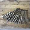 Vintage Set 16 No Double Spur Screw Auger Bits 1/4” – 1 7/16” Sharpened