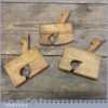 Trio of Miniature Continental Chestnut Wood Planes - Probably French