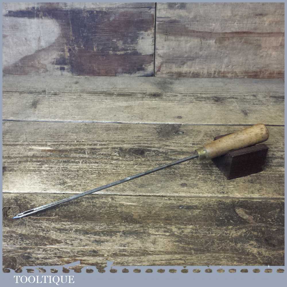 Vintage Eyed Rug Makers Awl Beechwood Handle - Good Condition