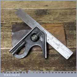Vintage J Rabone 6” No: 1902 Cast Steel Adjustable Combination Square