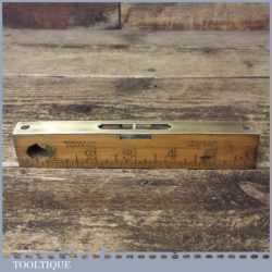 Vintage Boxwood Brass 6” Calibrated Spirit Level - Good Condition