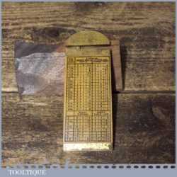 Vintage J Rabone No: 1206 Boxwood Brass Rope Gauge Slide Rule