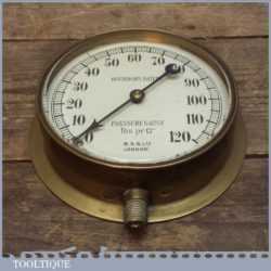 Vintage Bourdon’s Patent Railway Pressure Gauge By B.S.S. Ltd Of London
