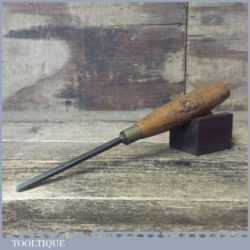 Vintage I Sorby 1/4” Straight Wood Carving Gouge Chisel - Sharpened Honed