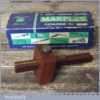 Vintage Boxed Marples Mahogany Brass Mortise Gauge - Good Condition