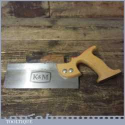 Vintage K & M 8” Steel Back Dovetail Saw With 17 TPI - Sharpened Rip