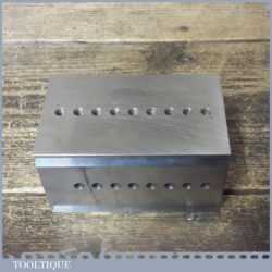 Vintage Quality Engineers Steel Block - Side V Channels Threaded Holes