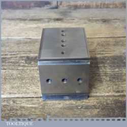 Vintage Quality Engineers Steel Block - Side V Channels Threaded Holes