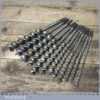 Vintage Set 12 No: Double Spur Screw Auger Bits 1/4” – 1” Sharpened