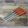 Vintage Set 4 No: Footprint Socketed Bevel Edge Chisels 1/4” 1/ 2” 3/4” & 1”