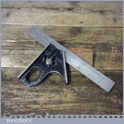 Vintage J Rabone No: 1901 Cast Steel Adjustable Combination Square - Fully Refurbished