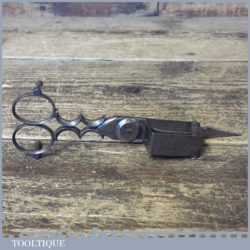 Nice Ornate Antique Candle Wick Trimming Scissors With Stand Legs