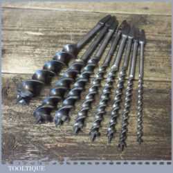 Vintage Set 8 Double Spur Screw Auger Bits 1/4” – 1” Sharpened Ready For Use