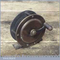 Antique 2 ½” Brass Drum Fishing Reel - Good Condition
