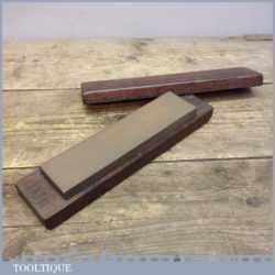 Old Vintage Medium Grit Honing Sharpening Oil Stone In A Wooden Box