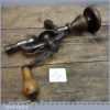 Rare Antique Egg Beater Type Hand Drill With Turnscrew Chuck Grip