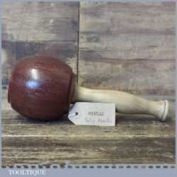 Handmade Wood Turned Old Azobé (Ekki) Hardwood Mallet Tulipwood Handle