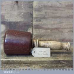 Handmade Wood Turned Old Azobé (Ekki) Hardwood Mallet Tulipwood Handle