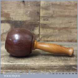 Handmade Wood Turned Old Azobé (Ekki) Hardwood Mallet Yew Handle