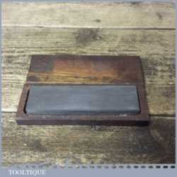 Vintage Fine Grit Natural Welsh Slate Honing Stone in Pine Box