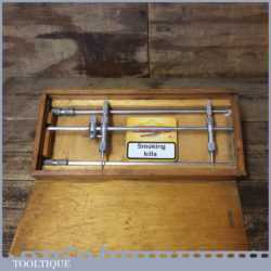 Vintage Boxed Benson Verniers Engineer’s Trammel Points With Accessories