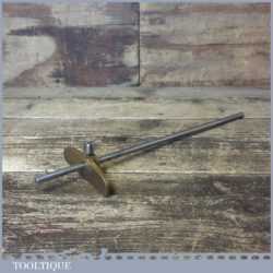 Unusual Vintage Brass Marking Gauge Steel Stem - Good Condition