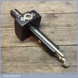 Vintage Rosewood And Brass Adjustable Mortice Gauge