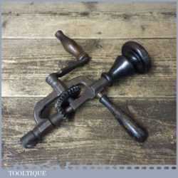 Rare Antique 18th Century Cast Steel Single Pinion Hand Drill - Good Condition