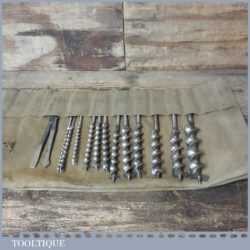 Vintage Set 12 No: Double Spur Screw Auger Bits 1/4” – 1 ¼” Sharpened