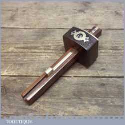 Scarce Vintage Melhuish Brass And Rosewood Mortice Gauge