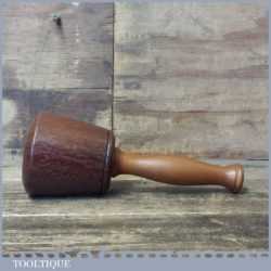 Handmade Wood Turned Old Azobé Ekki Hardwood Mallet Mahogany Handle