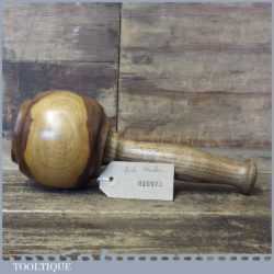 Handmade Wood Turned Old Lignum Mallet - Ash Handle Ebony Wedge