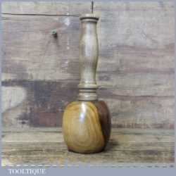 Handmade Wood Turned Old Lignum Mallet Maple Handle Ebony Wedge