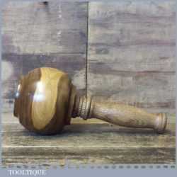 Handmade Wood Turned Old Lignum Mallet Oak Handle Ebony Wedge