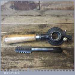 Scarce Vintage Peugeot Freres Beechwood Handled No: 28 Die Box And Tap Set